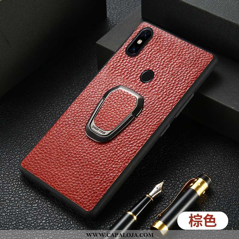 Capa Xiaomi Mi Mix 2s Couro Capas Suporte Feminino Castanho, Xiaomi Mi Mix 2s Protetoras Baratas