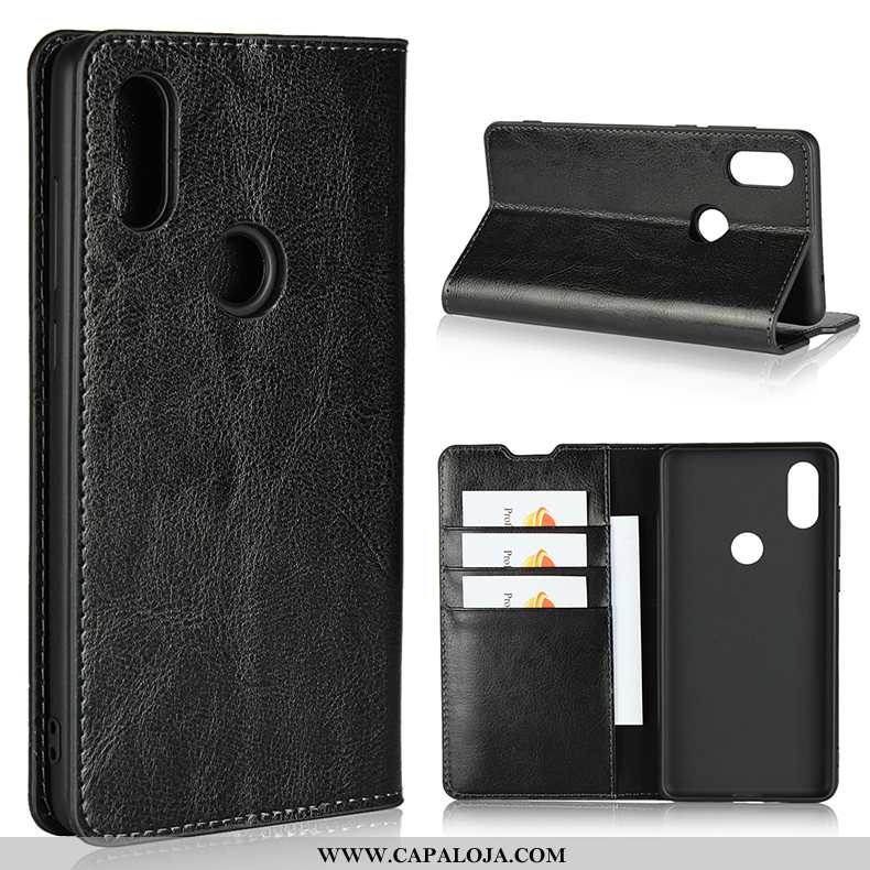 Capa Xiaomi Mi Mix 2s Couro Legitimo Telemóvel Antiqueda Masculino Preto, Capas Xiaomi Mi Mix 2s Cou