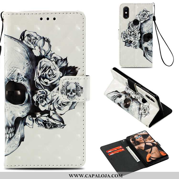 Capa Xiaomi Mi Mix 2s Soft Pequena Cover Couro Branco, Capas Xiaomi Mi Mix 2s Protetoras Baratos