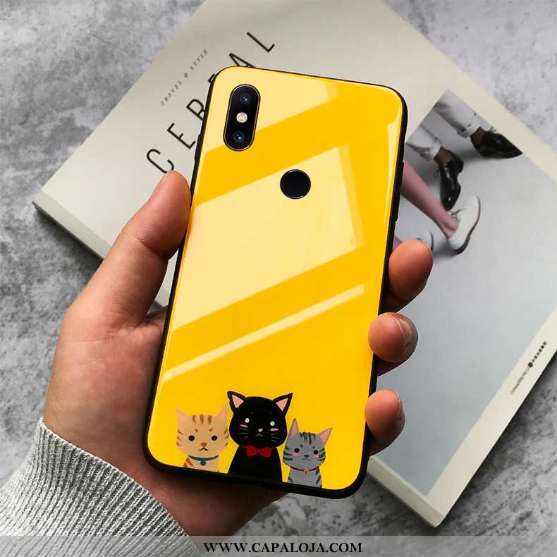 Capa Xiaomi Mi Mix 3 Desenho Animado Casal Amarelo Criativas, Capas Xiaomi Mi Mix 3 Fofas Comprar