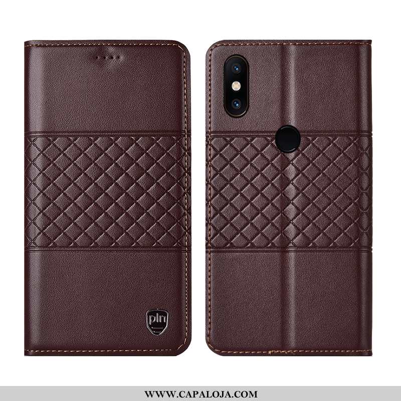 Capa Xiaomi Mi Mix 3 Protetoras Capas Cover Telemóvel Castanho, Xiaomi Mi Mix 3 Couro Genuíno Promoç