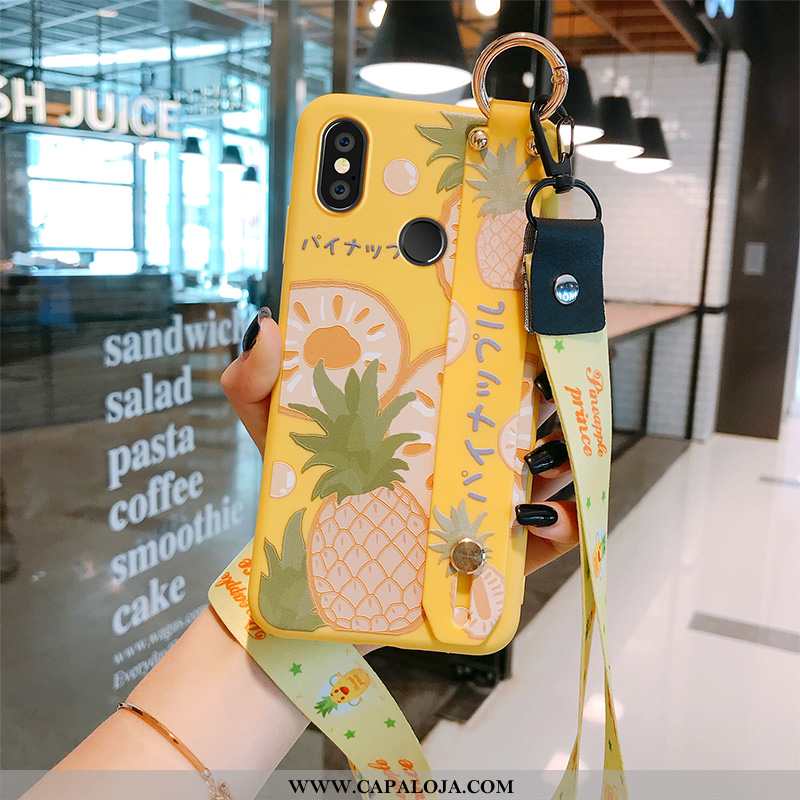 Capa Xiaomi Mi Mix 3 Silicone Wrisband Antiqueda Malha Amarelo, Capas Xiaomi Mi Mix 3 Cordao Comprar