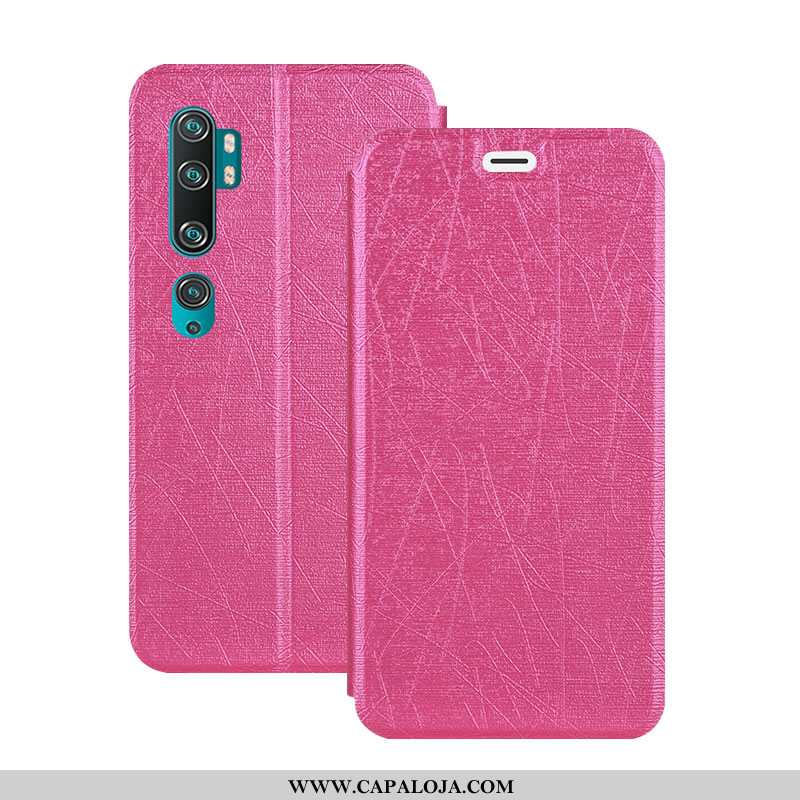 Capa Xiaomi Mi Note 10 Couro Cases Pequena Cover Rosa, Capas Xiaomi Mi Note 10 Soft Barato