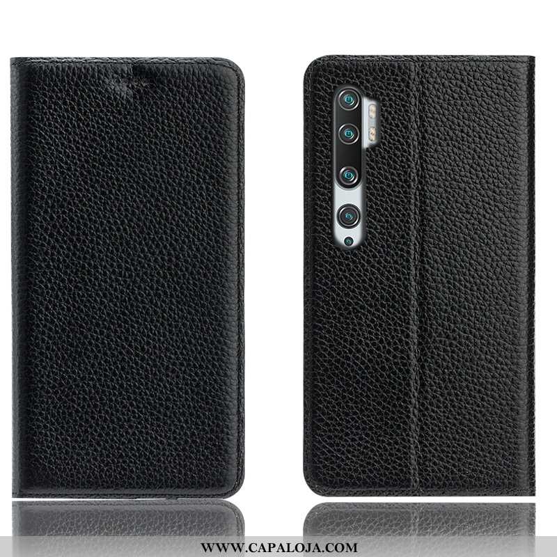 Capa Xiaomi Mi Note 10 Protetoras Antiqueda Capas Telinha Preto, Xiaomi Mi Note 10 Couro Legitimo Pr