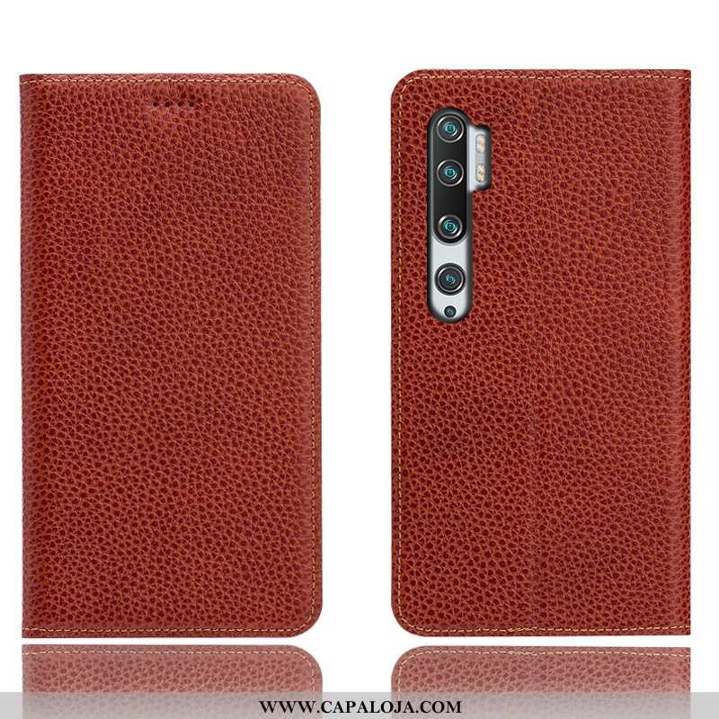 Capa Xiaomi Mi Note 10 Protetoras Antiqueda Capas Telinha Preto, Xiaomi Mi Note 10 Couro Legitimo Pr