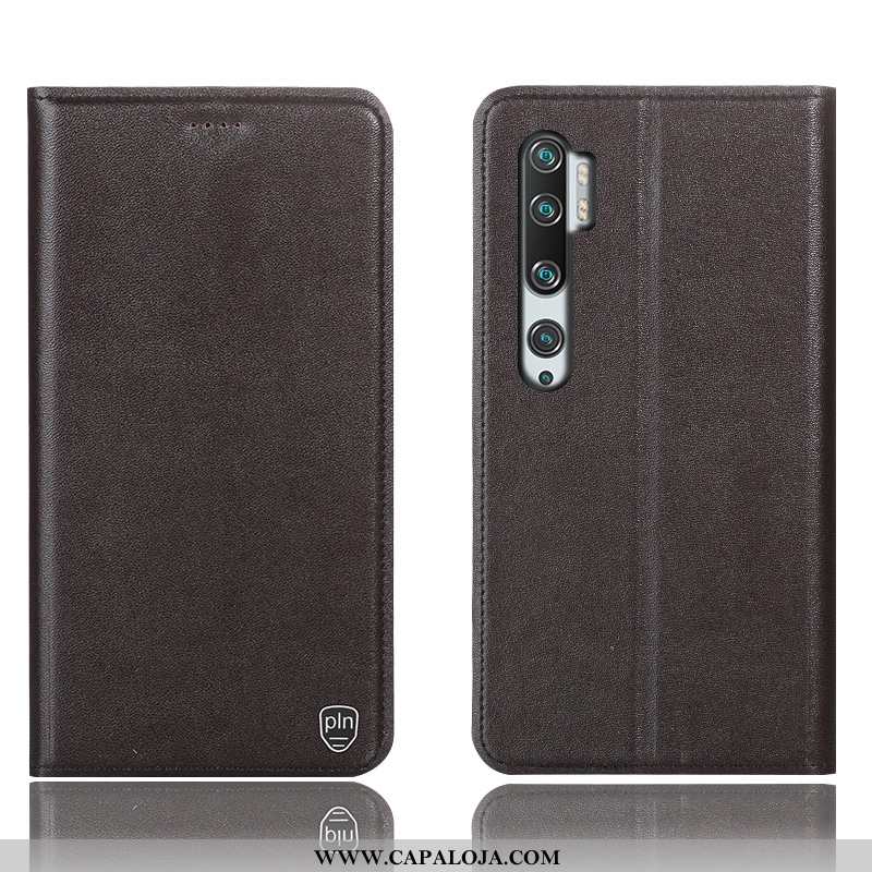 Capa Xiaomi Mi Note 10 Protetoras Cases Telemóvel Capas Amarelo, Xiaomi Mi Note 10 Couro Legitimo Pr