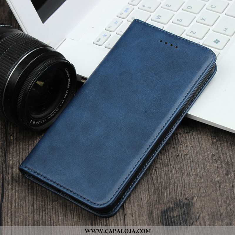 Capa Xiaomi Mi Note 10 Protetoras Telemóvel Completa Capas Azul Escuro, Xiaomi Mi Note 10 Couro Genu