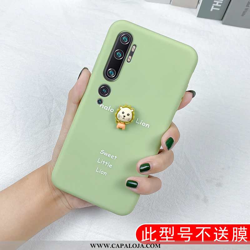 Capa Xiaomi Mi Note 10 Silicone Cases Minimalista Telinha Verde, Capas Xiaomi Mi Note 10 Personaliza