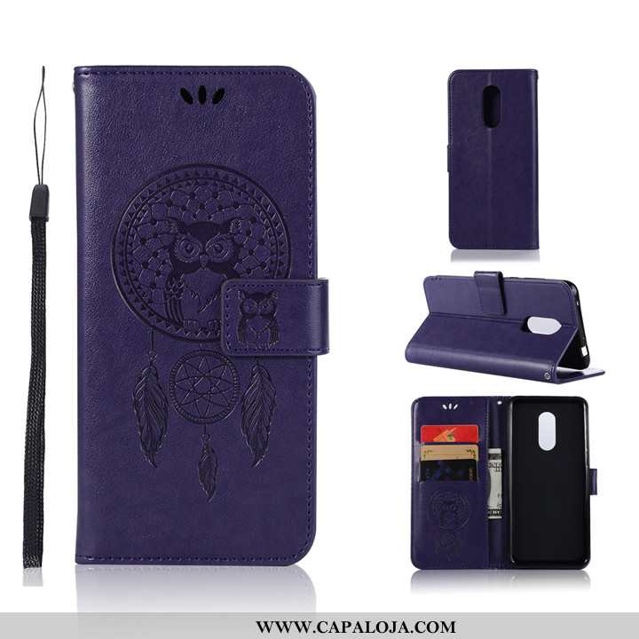 Capa Xiaomi Redmi 5 Couro Completa Feminino Protetoras Roxo, Capas Xiaomi Redmi 5 Soft Barato