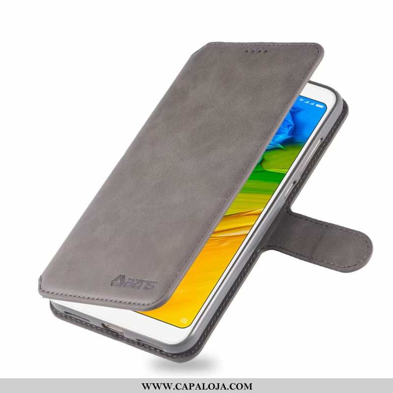 Capa Xiaomi Redmi 5 Couro Silicone Protetoras Cover Castanho, Capas Xiaomi Redmi 5 Soft Promoção