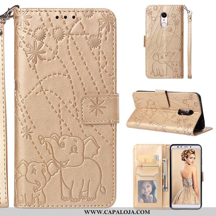 Capa Xiaomi Redmi 5 Silicone Telemóvel Feminino Completa Dourado, Capas Xiaomi Redmi 5 Couro Baratos