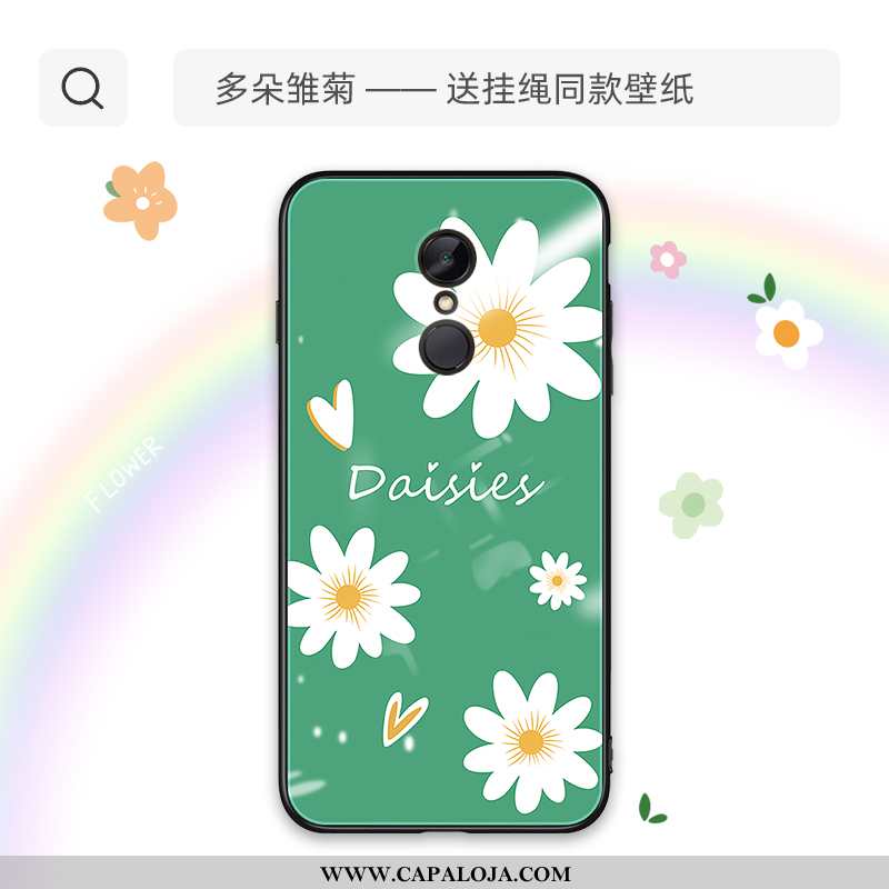 Capa Xiaomi Redmi 5 Vidro Feminino Tendencia Cases Verde, Capas Xiaomi Redmi 5 Bonitos Venda