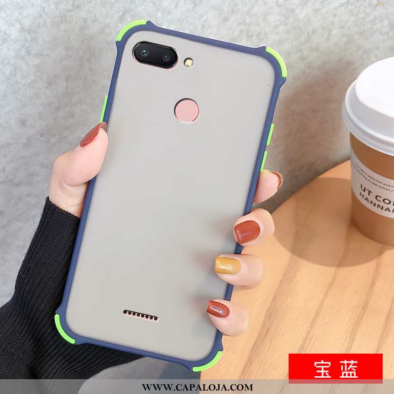 Capa Xiaomi Redmi 6 Clara Vermelha Silicone Casal Preto, Capas Xiaomi Redmi 6 Fosco Baratas