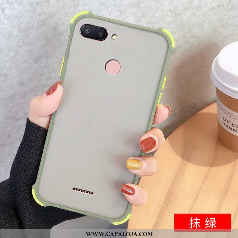 Capa Xiaomi Redmi 6 Clara Vermelha Silicone Casal Preto, Capas Xiaomi Redmi 6 Fosco Baratas