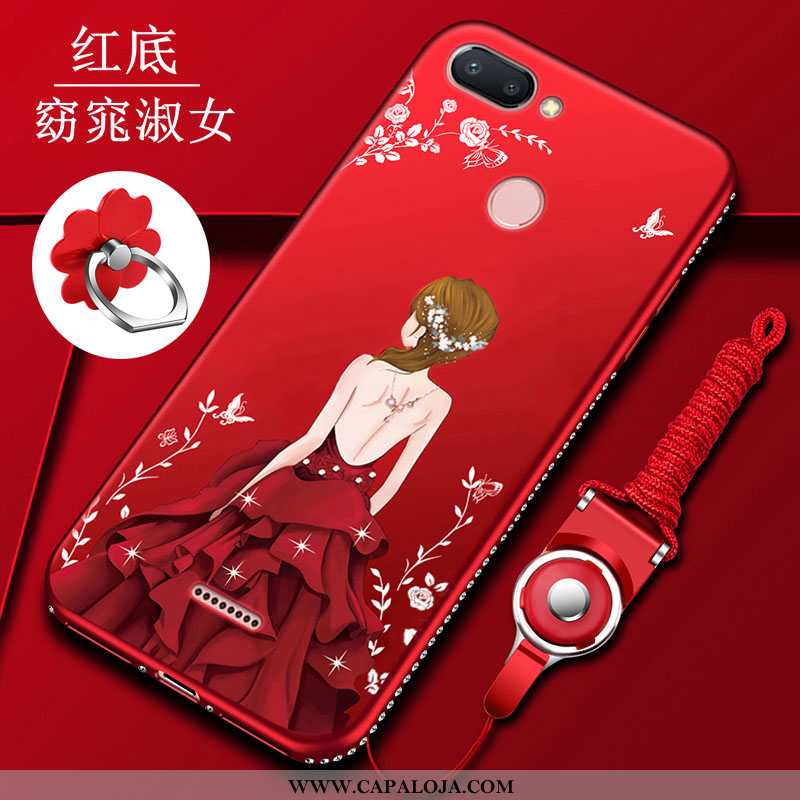 Capa Xiaomi Redmi 6 Criativas Completa Telinha Capas Vermelho, Xiaomi Redmi 6 Slim Online