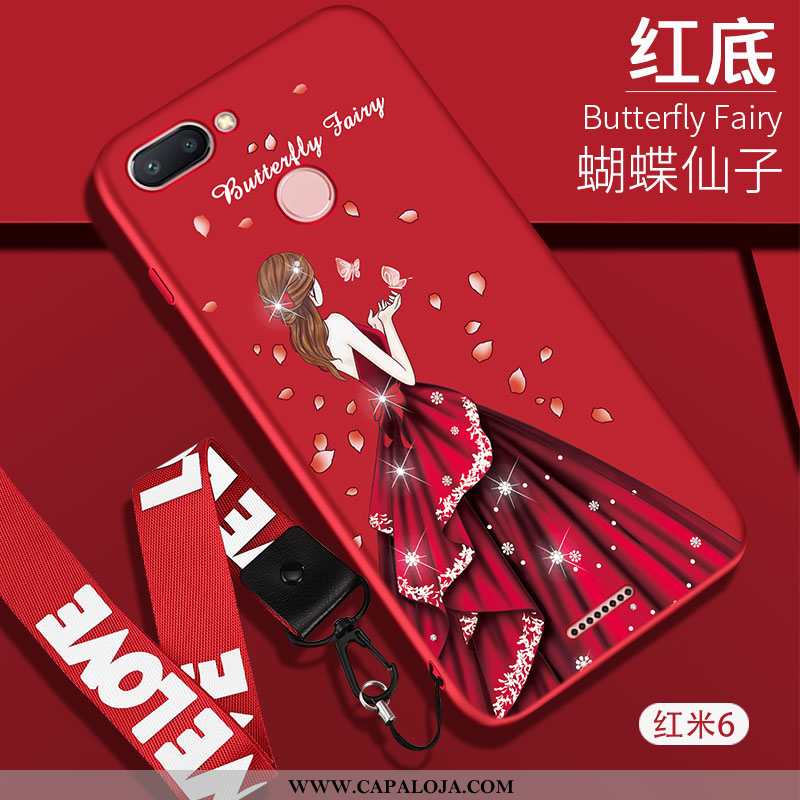 Capa Xiaomi Redmi 6 Estilosas Vermelha Tendencia Protetoras Vermelho, Capas Xiaomi Redmi 6 Cordao On