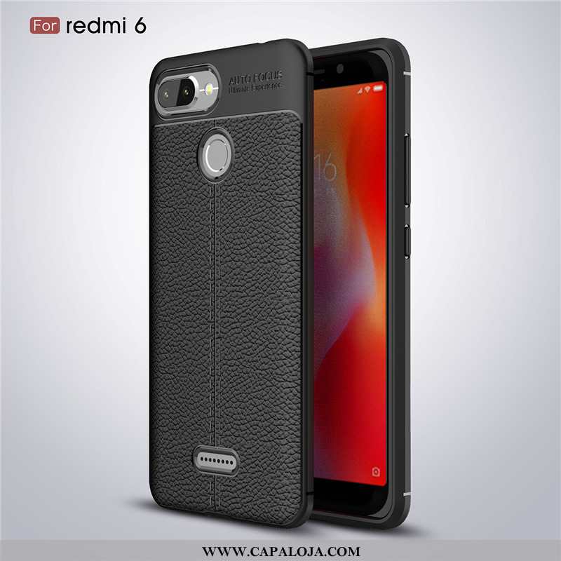 Capa Xiaomi Redmi 6 Silicone Pequena Negócio Telemóvel Preto, Capas Xiaomi Redmi 6 Estilosas Baratas