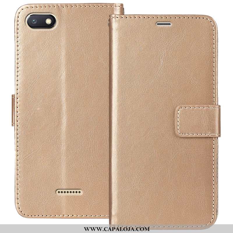 Capa Xiaomi Redmi 6a Couro Capas Cases Pequena Dourado, Xiaomi Redmi 6a Soft Promoção