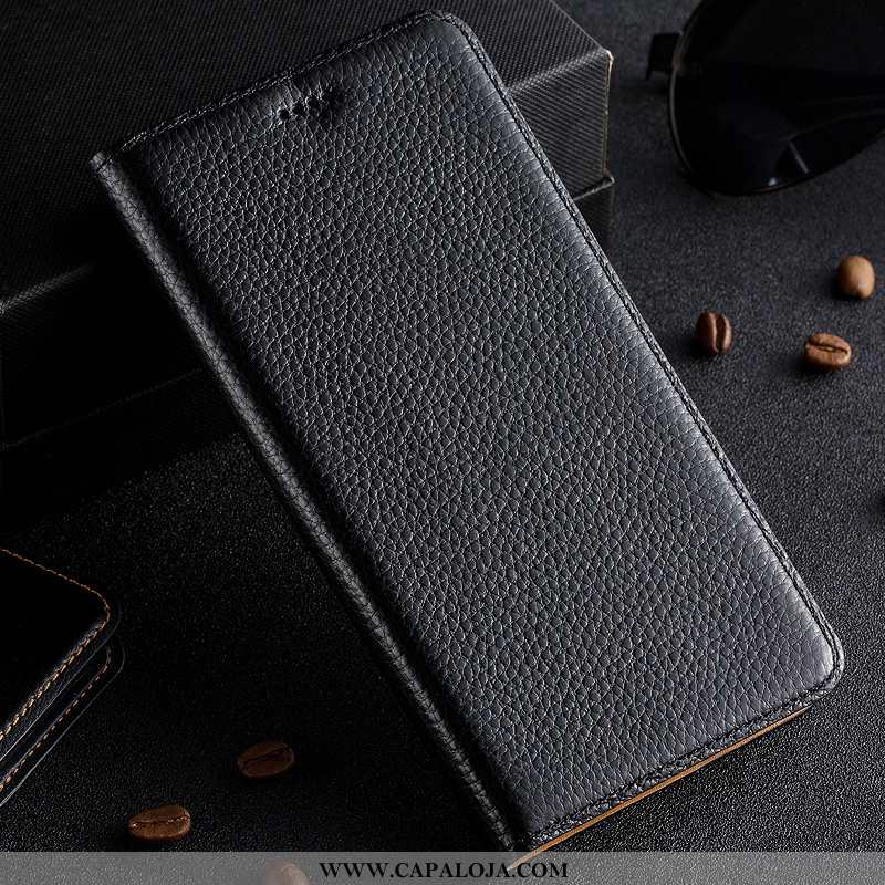 Capa Xiaomi Redmi 6a Couro Telinha Genuíno Vermelha Preto, Capas Xiaomi Redmi 6a Protetoras Comprar