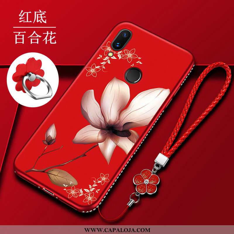 Capa Xiaomi Redmi 7 Protetoras Vermelha Antiqueda Fosco Vermelho, Capas Xiaomi Redmi 7 Silicone Bara