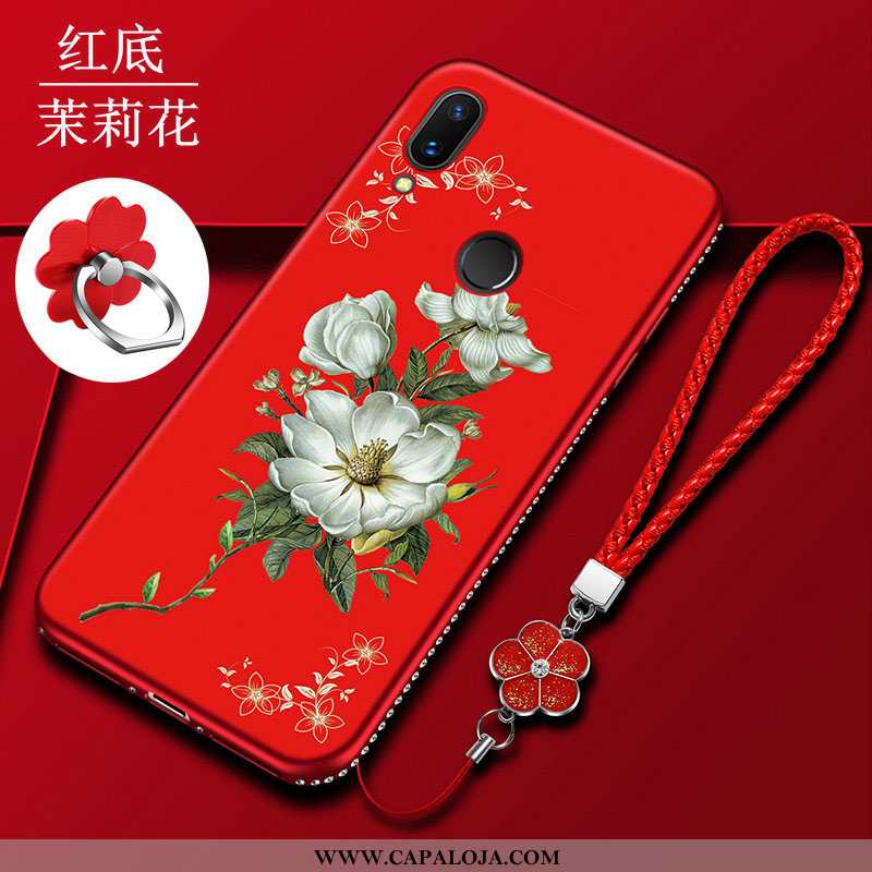 Capa Xiaomi Redmi 7 Protetoras Vermelha Antiqueda Fosco Vermelho, Capas Xiaomi Redmi 7 Silicone Bara