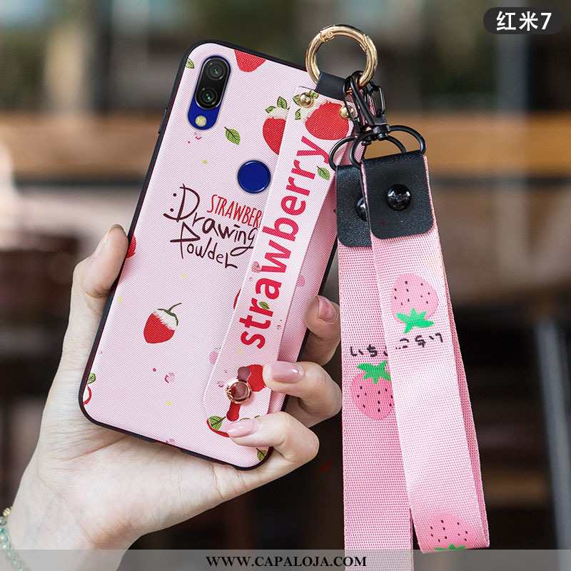 Capa Xiaomi Redmi 7 Silicone Novas Soft Protetoras Rosa, Capas Xiaomi Redmi 7 Fosco Promoção