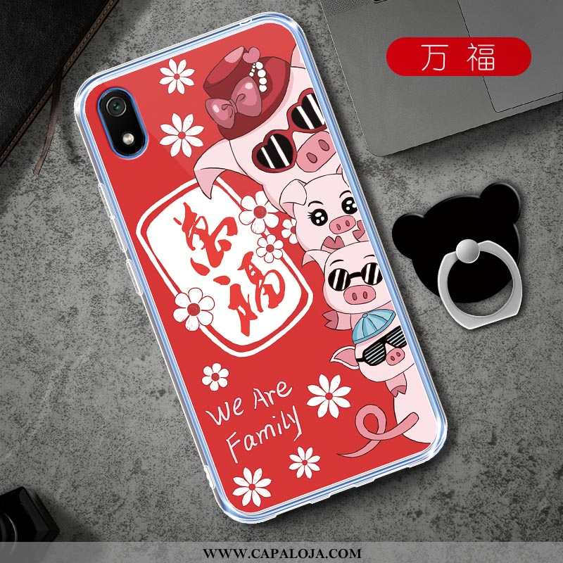 Capa Xiaomi Redmi 7a Desenho Animado Vermelha Masculino Protetoras Rosa, Capas Xiaomi Redmi 7a Soft 