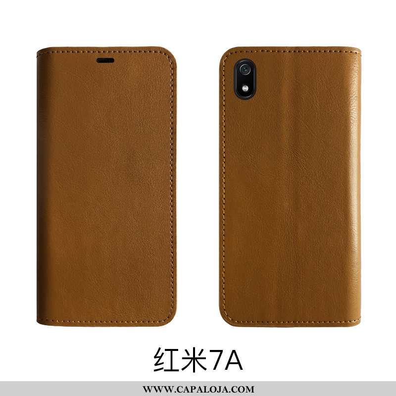 Capa Xiaomi Redmi 7a Protetoras Telemóvel Business Soft Preto, Capas Xiaomi Redmi 7a Couro Legitimo 