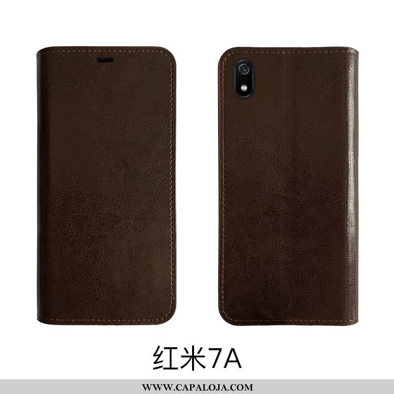 Capa Xiaomi Redmi 7a Protetoras Telemóvel Business Soft Preto, Capas Xiaomi Redmi 7a Couro Legitimo 