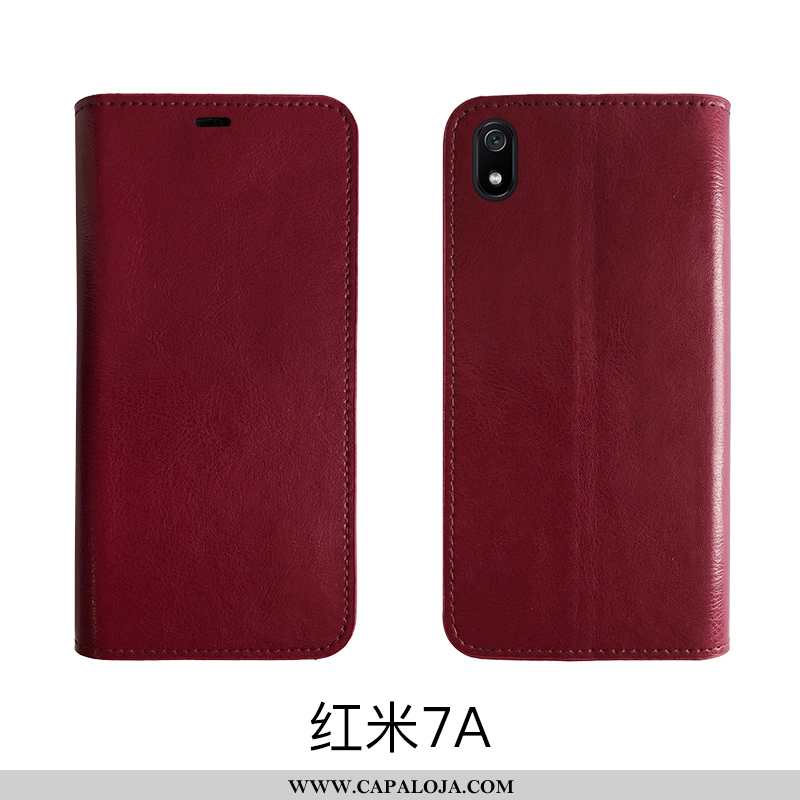 Capa Xiaomi Redmi 7a Protetoras Telemóvel Business Soft Preto, Capas Xiaomi Redmi 7a Couro Legitimo 