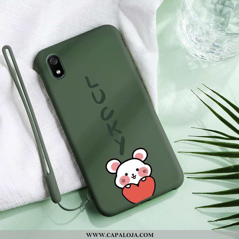 Capa Xiaomi Redmi 7a Silicone Pequena Malha Casal Verde, Capas Xiaomi Redmi 7a Estiloso Baratas