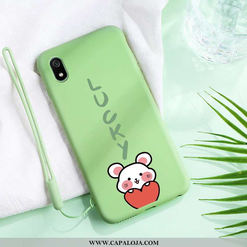 Capa Xiaomi Redmi 7a Silicone Pequena Malha Casal Verde, Capas Xiaomi Redmi 7a Estiloso Baratas