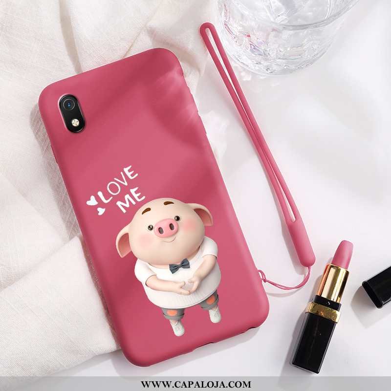 Capa Xiaomi Redmi 7a Silicone Slim Feminino Criativas Vermelho, Capas Xiaomi Redmi 7a Personalizado 