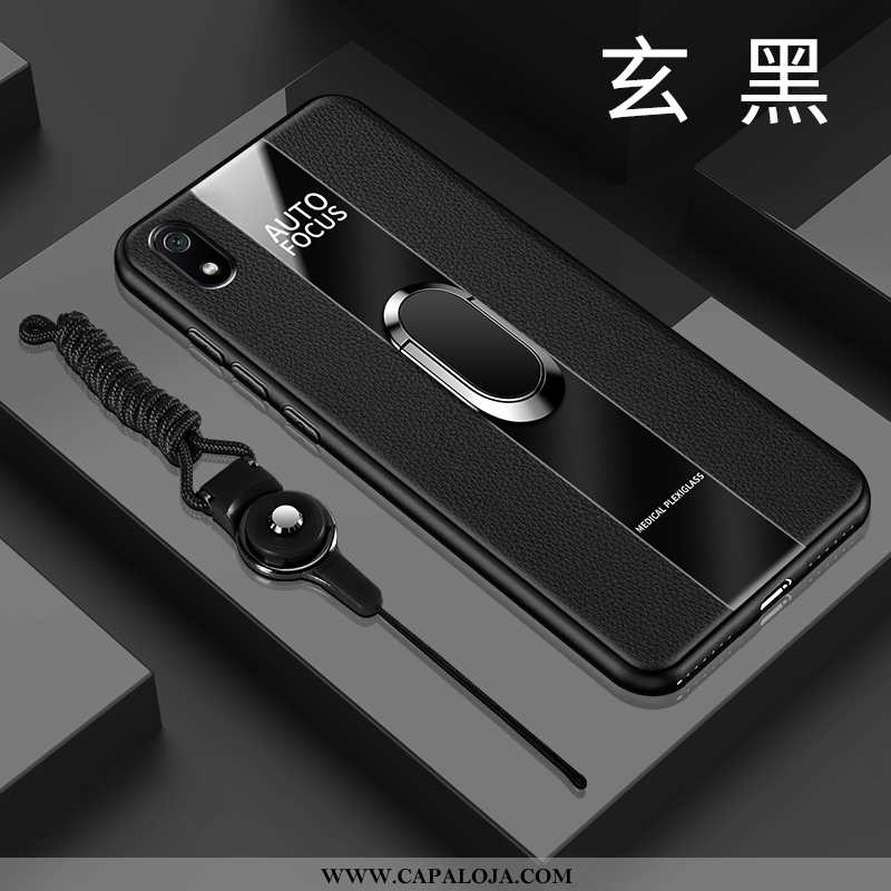 Capa Xiaomi Redmi 7a Soft Tendencia Preto Couro, Capas Xiaomi Redmi 7a Protetoras Venda