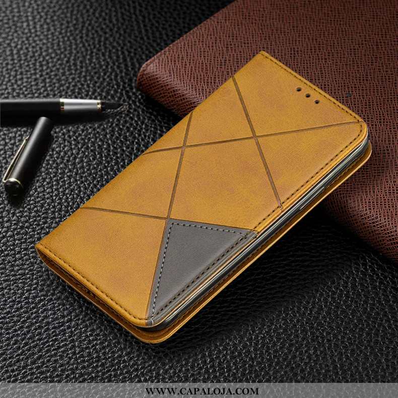 Capa Xiaomi Redmi 8 Couro Cases Completa Masculino Amarelo, Capas Xiaomi Redmi 8 Protetoras Online