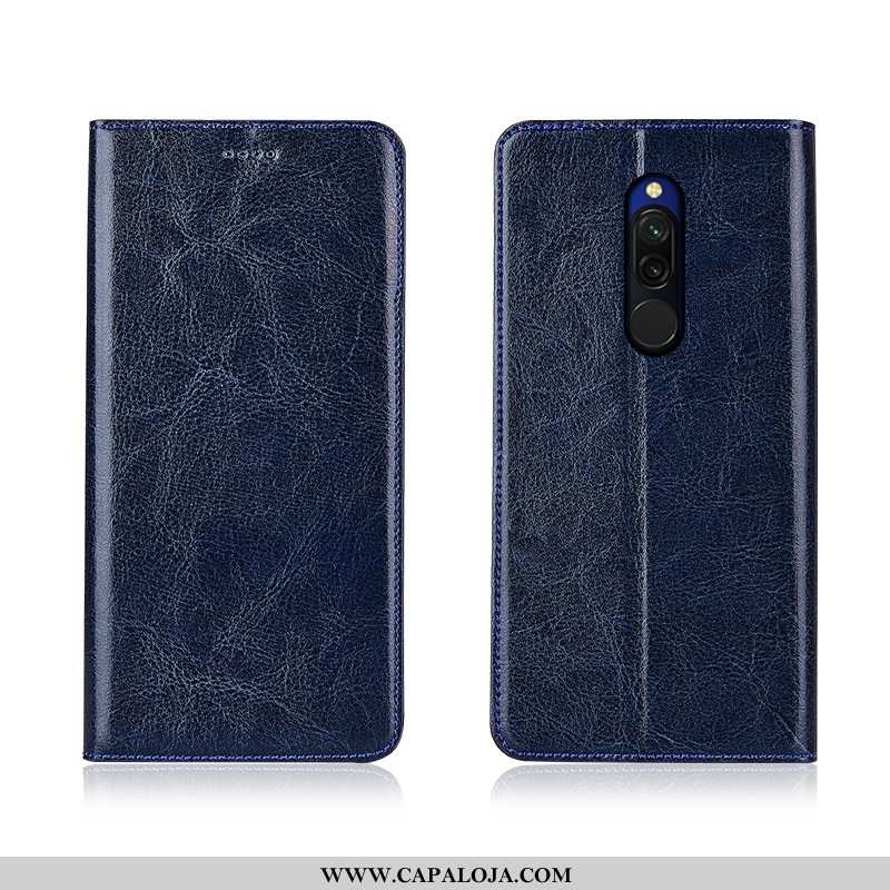 Capa Xiaomi Redmi 8 Couro Legitimo Nova Pequena Cases Castanho, Capas Xiaomi Redmi 8 Soft Baratos