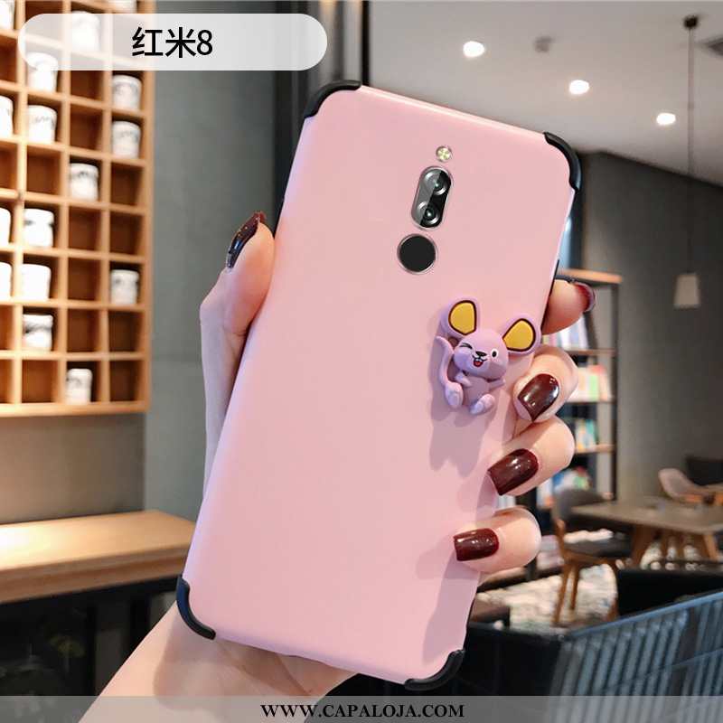 Capa Xiaomi Redmi 8 Super Telinha Rosa Slim, Capas Xiaomi Redmi 8 Protetoras Online