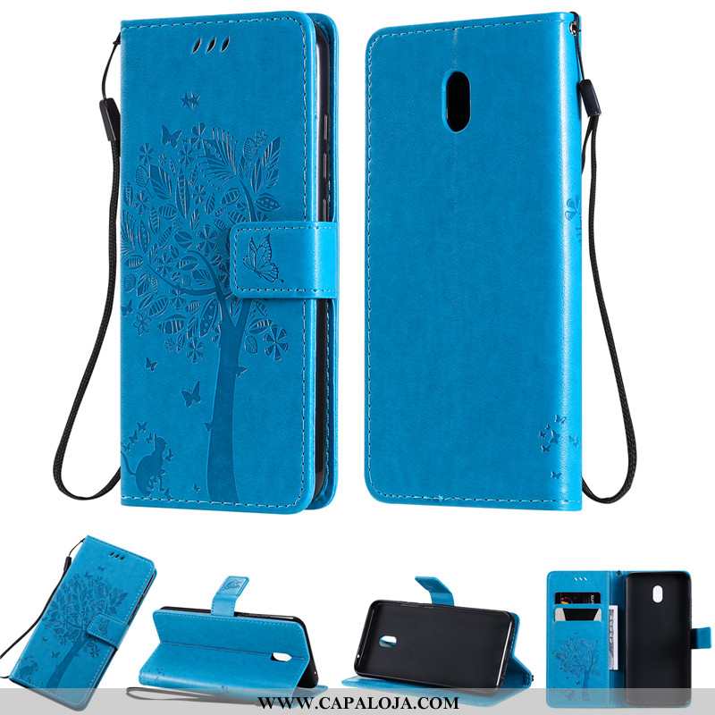 Capa Xiaomi Redmi 8a Couro Completa Cases Capas Roxo, Xiaomi Redmi 8a Roxa Barato