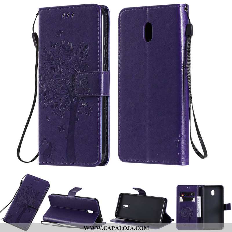 Capa Xiaomi Redmi 8a Couro Completa Cases Capas Roxo, Xiaomi Redmi 8a Roxa Barato