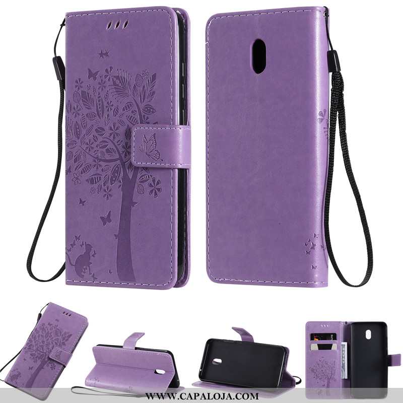 Capa Xiaomi Redmi 8a Couro Completa Cases Capas Roxo, Xiaomi Redmi 8a Roxa Barato