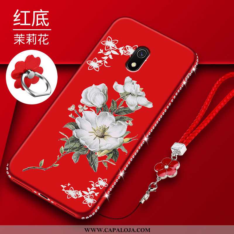 Capa Xiaomi Redmi 8a Protetoras Tendencia Fosco Telemóvel Vermelho, Capas Xiaomi Redmi 8a Silicone B