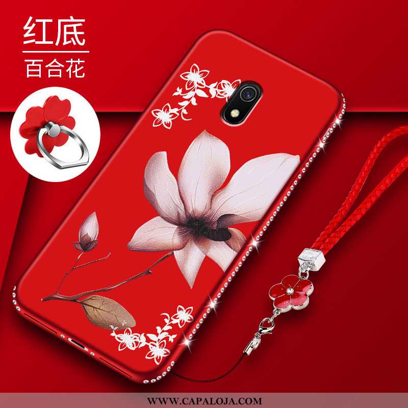 Capa Xiaomi Redmi 8a Protetoras Tendencia Fosco Telemóvel Vermelho, Capas Xiaomi Redmi 8a Silicone B