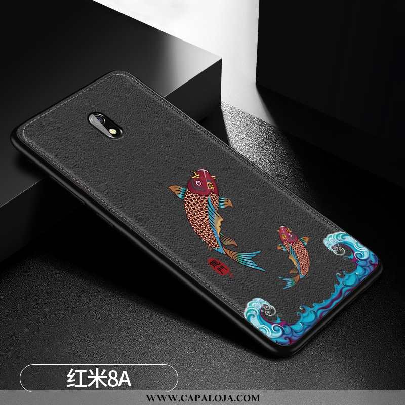 Capa Xiaomi Redmi 8a Soft Couro Telemóvel Tendencia Azul Escuro, Capas Xiaomi Redmi 8a Silicone Bara