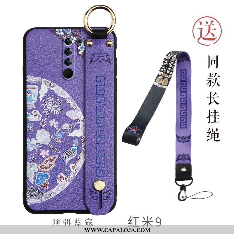 Capa Xiaomi Redmi 9 Personalizada Malha Soft Wrisband Roxo, Capas Xiaomi Redmi 9 Criativas Baratos