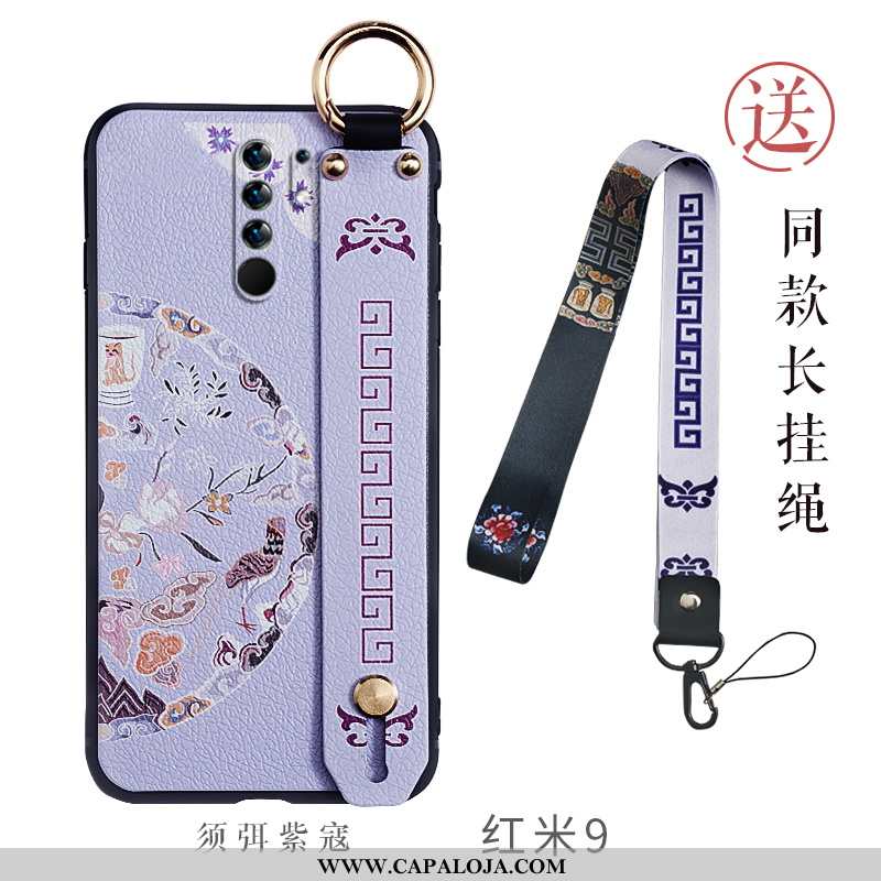 Capa Xiaomi Redmi 9 Personalizada Malha Soft Wrisband Roxo, Capas Xiaomi Redmi 9 Criativas Baratos