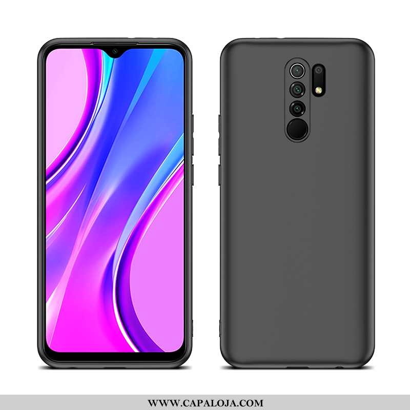 Capa Xiaomi Redmi 9 Soft Vermelha Silicone Telinha Preto, Capas Xiaomi Redmi 9 Protetoras Barato