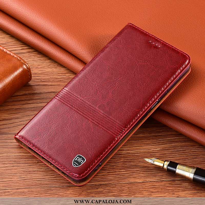 Capa Xiaomi Redmi 9a Couro Legitimo Pequena Antiqueda Vermelha Vermelho, Capas Xiaomi Redmi 9a Prote