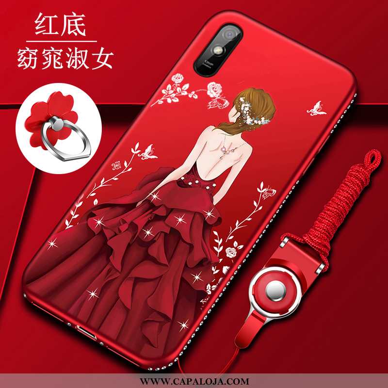 Capa Xiaomi Redmi 9a Soft Feminino Aço Telemóvel Vermelho, Capas Xiaomi Redmi 9a Protetoras Online