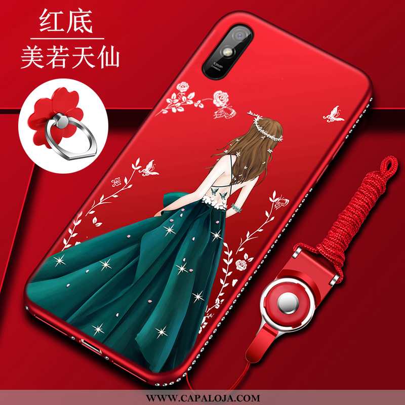 Capa Xiaomi Redmi 9a Soft Feminino Aço Telemóvel Vermelho, Capas Xiaomi Redmi 9a Protetoras Online