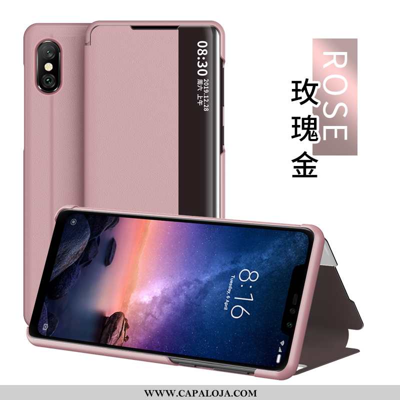 Capa Xiaomi Redmi Note 6 Pro Couro Fold Cases Telemóvel Vermelho, Capas Xiaomi Redmi Note 6 Pro Cove